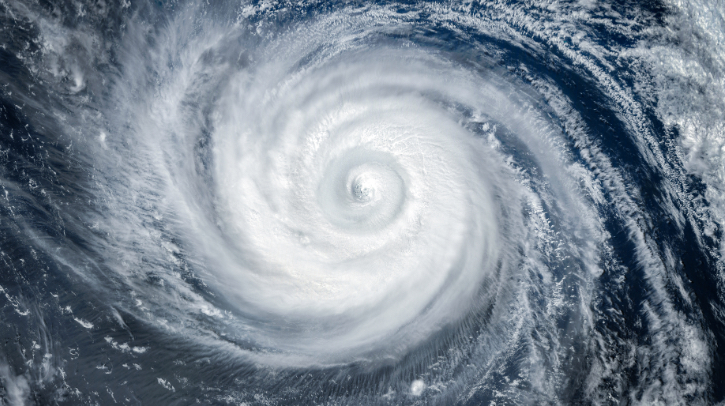 A tropical storm viewed from space
