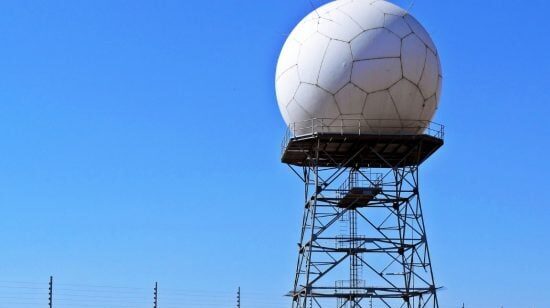The Irene Weather Station in Pretoria, South Africa, against a cloudless blue sky