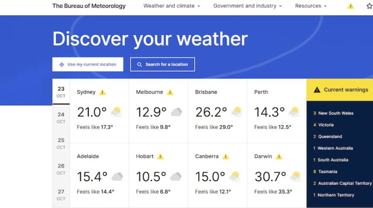 Bureau of Meteorology apologizes to website users following website redesign challenges.