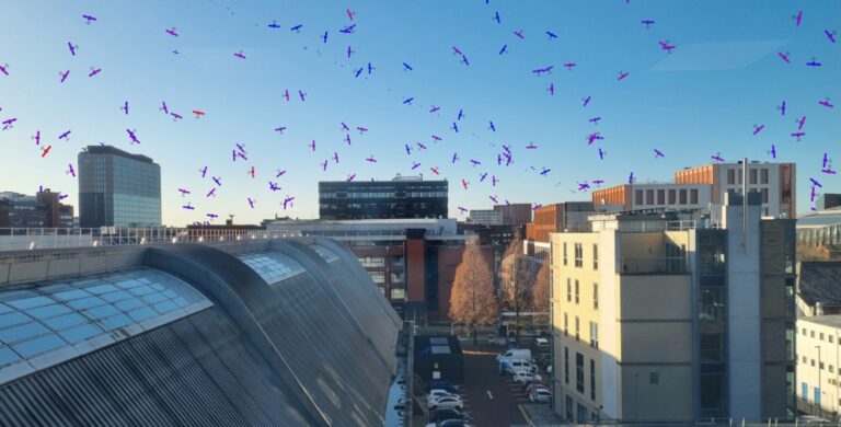 Augmented reality visualisation of satellites in the sky